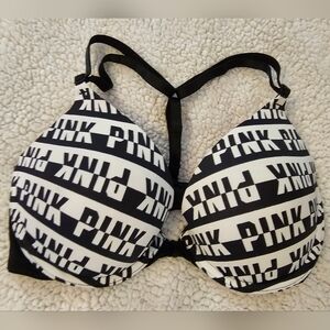 PINK Bra Racerback Black & White With Front Closure